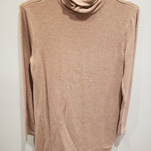 Taupe Knit Turtleneck Dress